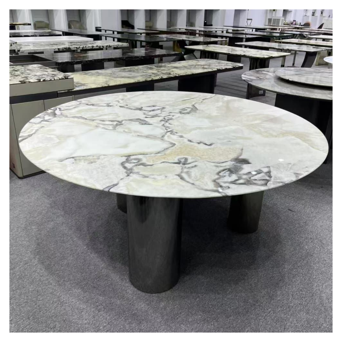 Harlo Round Stone Multi Leg Dining Table
